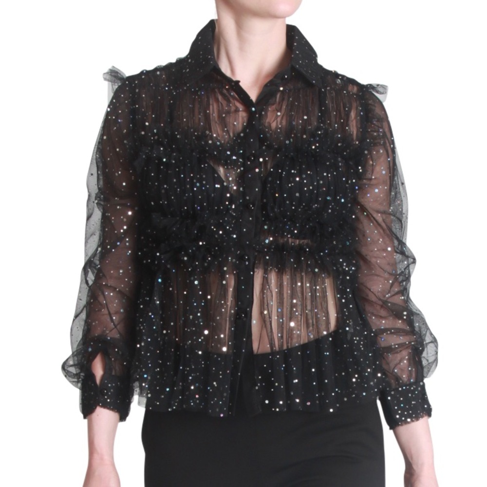 Glitter tulle top